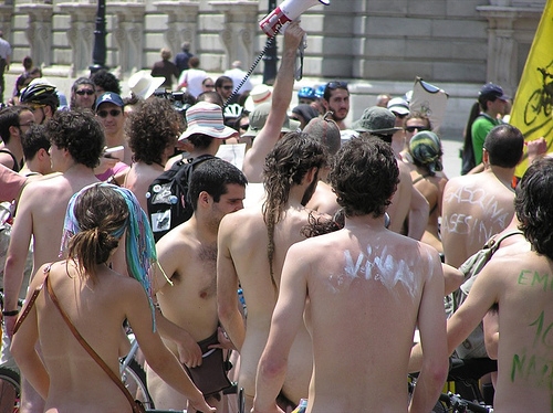 World Naked Bike Ride Cyclo nudista Madrid 2007