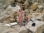Groupes naturistes a la plage